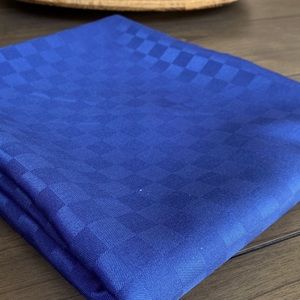 55” x 90” blue tablecloth